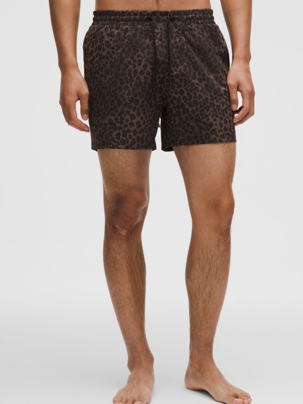 Lululemon Swim Short 5” *Lined, True Leopard Midi Dark Brown Multi, Size L